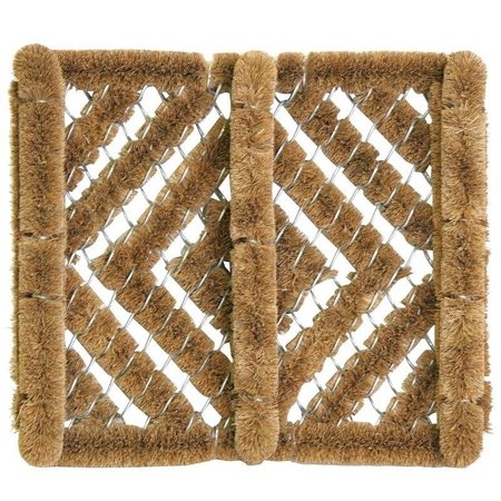 Fanmats BootShoe Scraper Mat, 14 in L, 12 in W, Adirondack Boot Buck Pattern, Natural Coir Surface, Brown 58778